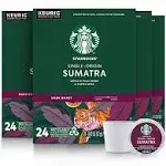 Starbucks Dark Roast K-Cup Coffee Pods - Sumatra for Keurig Brewers - 4 Boxes (96 Pods Total)