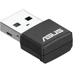 ASUS Adaptador USB-AX55 NANO AX1800 de Banda Dual WiFi 6 Negro - Internet inalámbrico de alta velocidad para tu ordenador/portátil