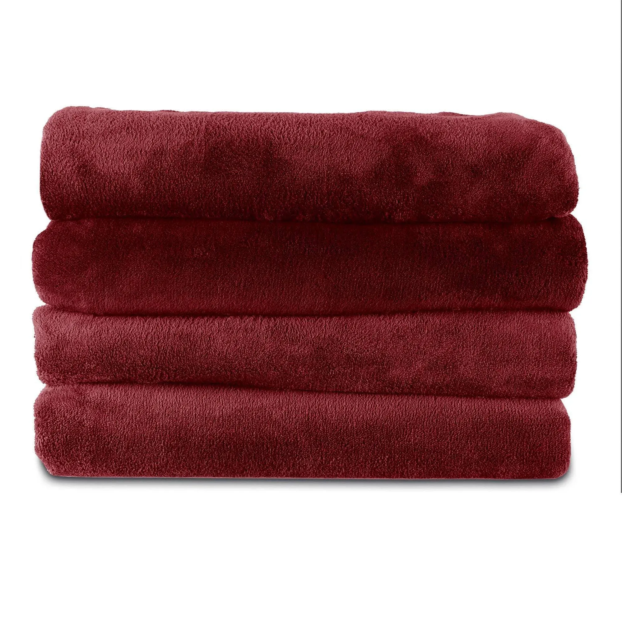 Sunbeam Microplush Electric Heated Warming Throw Blanket Garnet