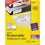 Avery 6460 Removable Multi-Use ID Labels 1 X 2 5/8 White 750 Labels 25 Sheets