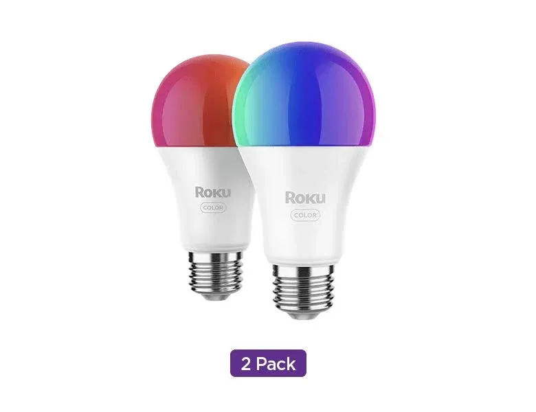 Roku Smart Home Smart Bulb SE (color) 2-Pack with 16 Million Color options - 12 Watts