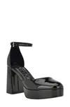 Shop Calvin Klein Women's Sabin Block Heel Platform Dress Pumps Women's Shoes In Black Patent