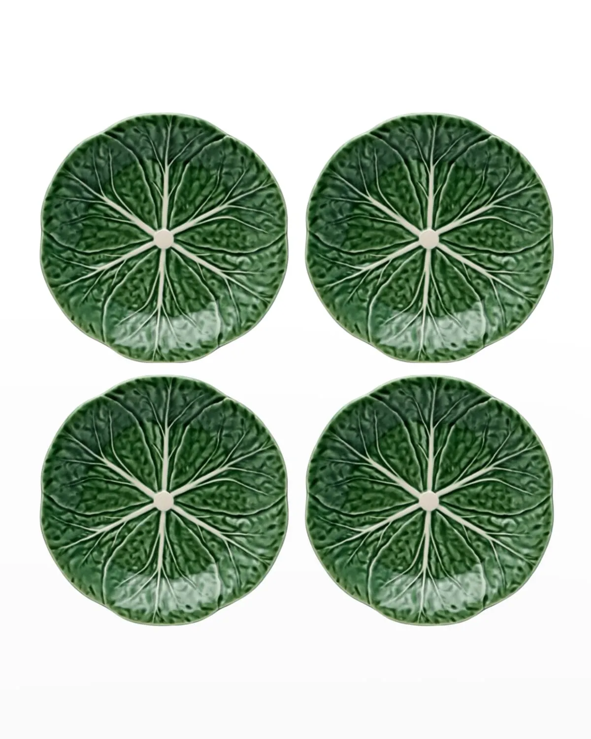 Cabbage Dessert Plates, Green - Set of 4