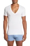 Shop 2(x)ist Slim Fit Pima Cotton Deep V-neck T-shirt In White