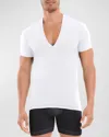 2(X)Ist Men&#039;s White Pima Cotton V-Neck Slim Fit T-Shirt L9609 Size Medium