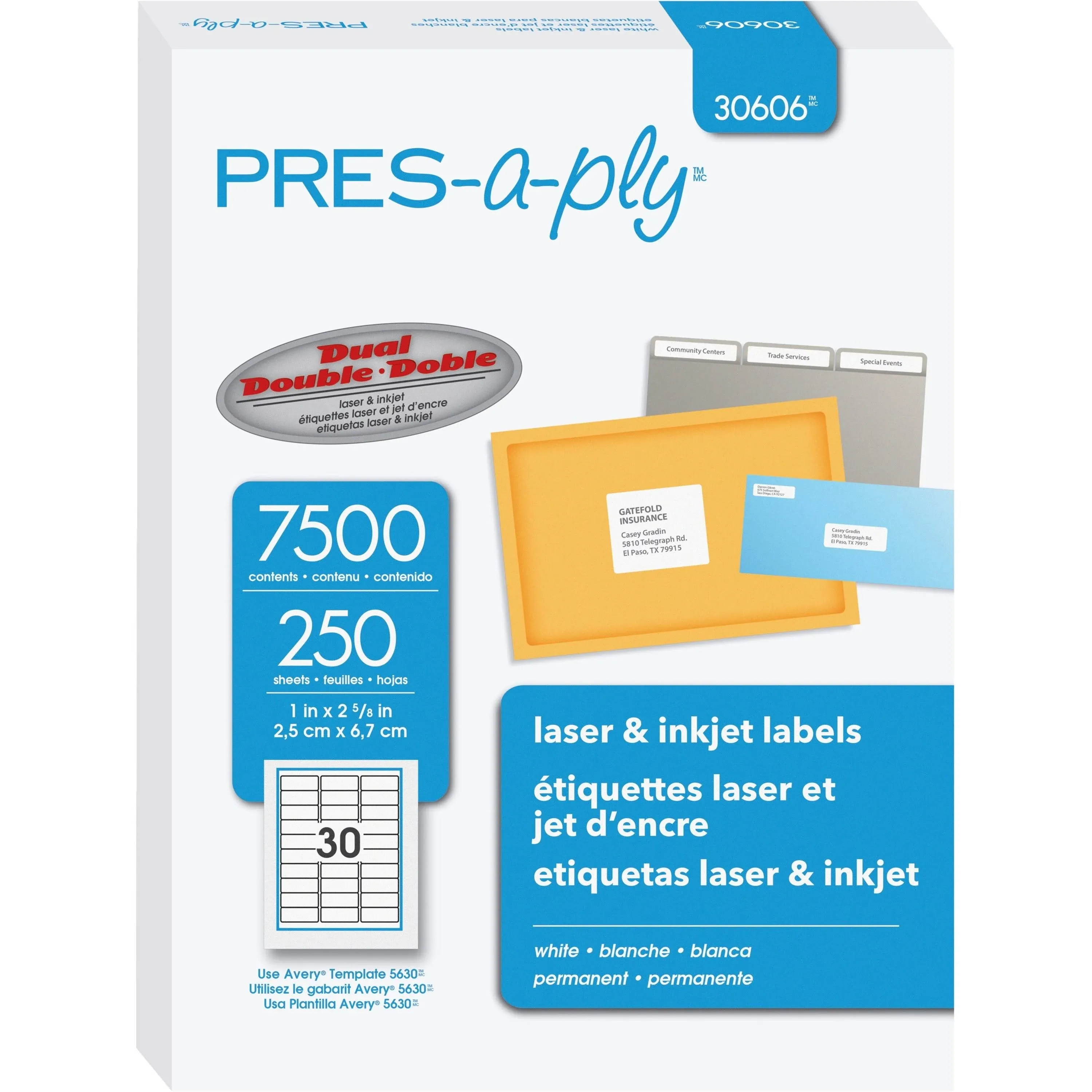 Avery Pres-A-Ply Laser Address Labels