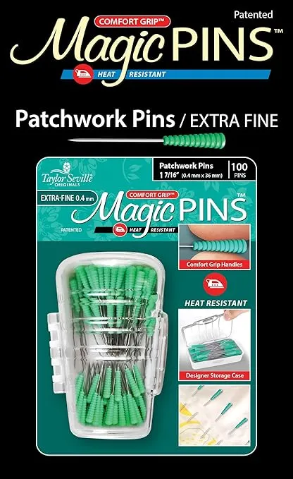 Taylor Seville Magic Pins - Patchwork Extra Fine Green 100/PKG