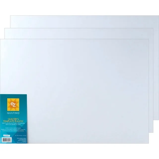 EZ International Quilting by Wrights Blank Plastic Template Sheets, 12in x 18in (6 Sheets)