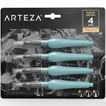 Water Brush Pen, Set of 4, Assorted Soft Nylon Bristle Tips, Self-Moistenin<wbr/>g ...