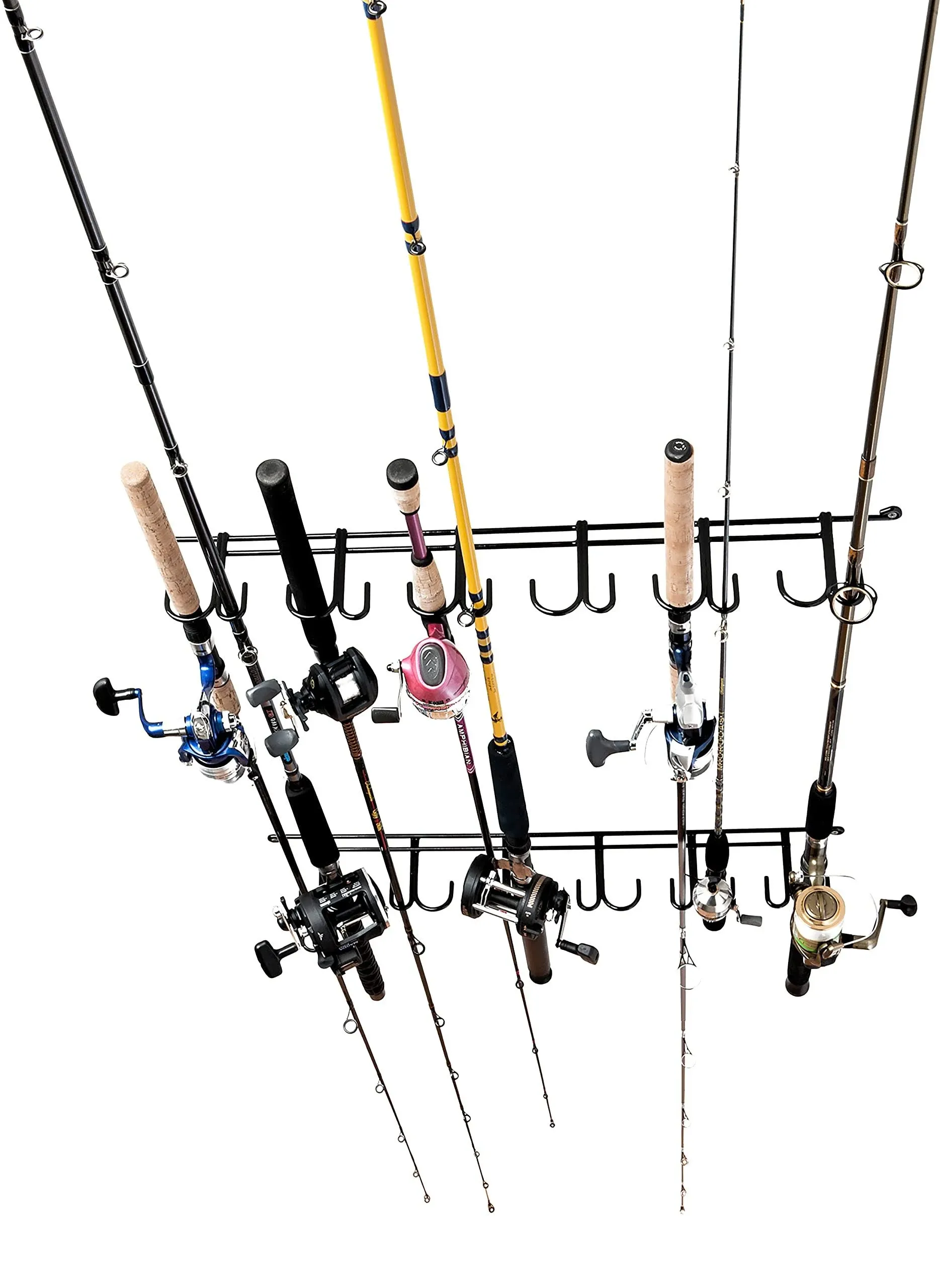 "Rack'em 7009 Overhead 12-Rod Fishing Rod Rack, Pack of 1"