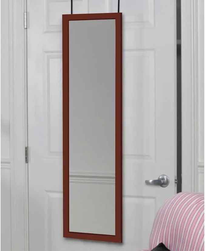 Mirrotek Over The Door Full Length Mirror; Cherry