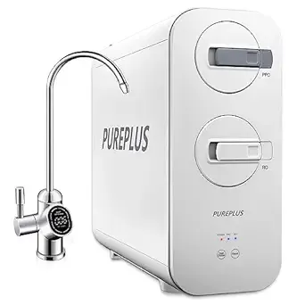 PUREPLUS Reverse Osmosis Water Filtration System - Tankless 600 GPD High Output RO Filter, 1.5:1 Pure to Drain, Smart Faucet, USA Tech Support, NSF/ANSI Standards,RO Filter System Under Sink