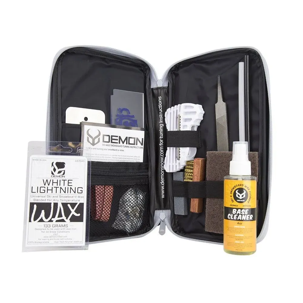 Demon Mechanic Ski & Snowboard Tuning Kit with Universal Wax & Base Cleaner