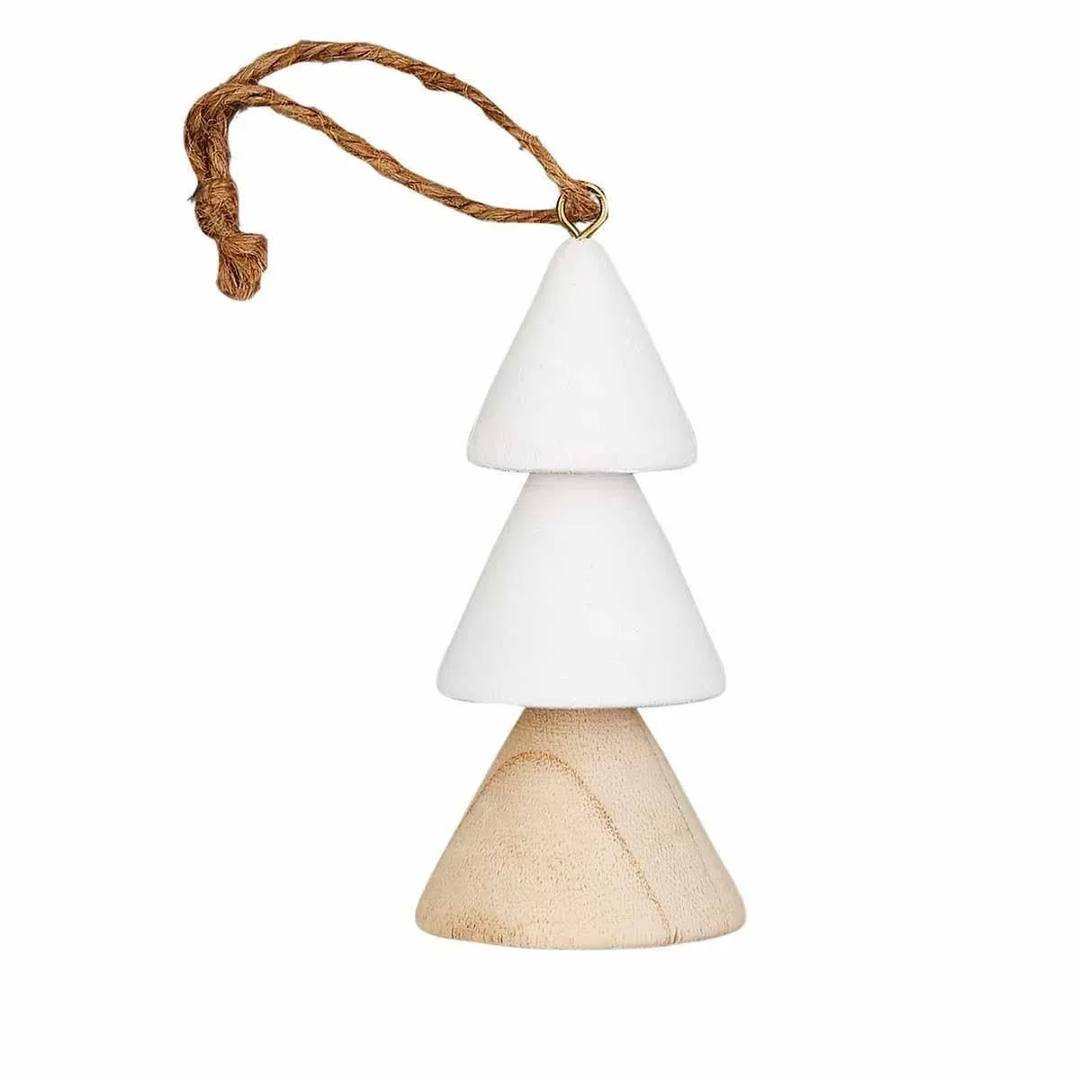 Mud Pie Tree Paulownia Wood Ornament in White