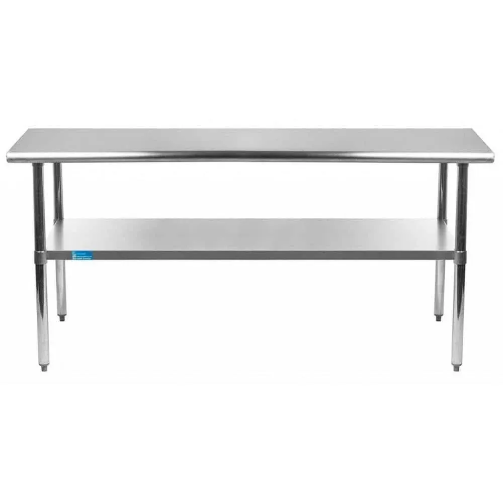 AmGood 18" X 60" Stainless Steel Work Table | Metal Kitchen Food Prep Table | NSF