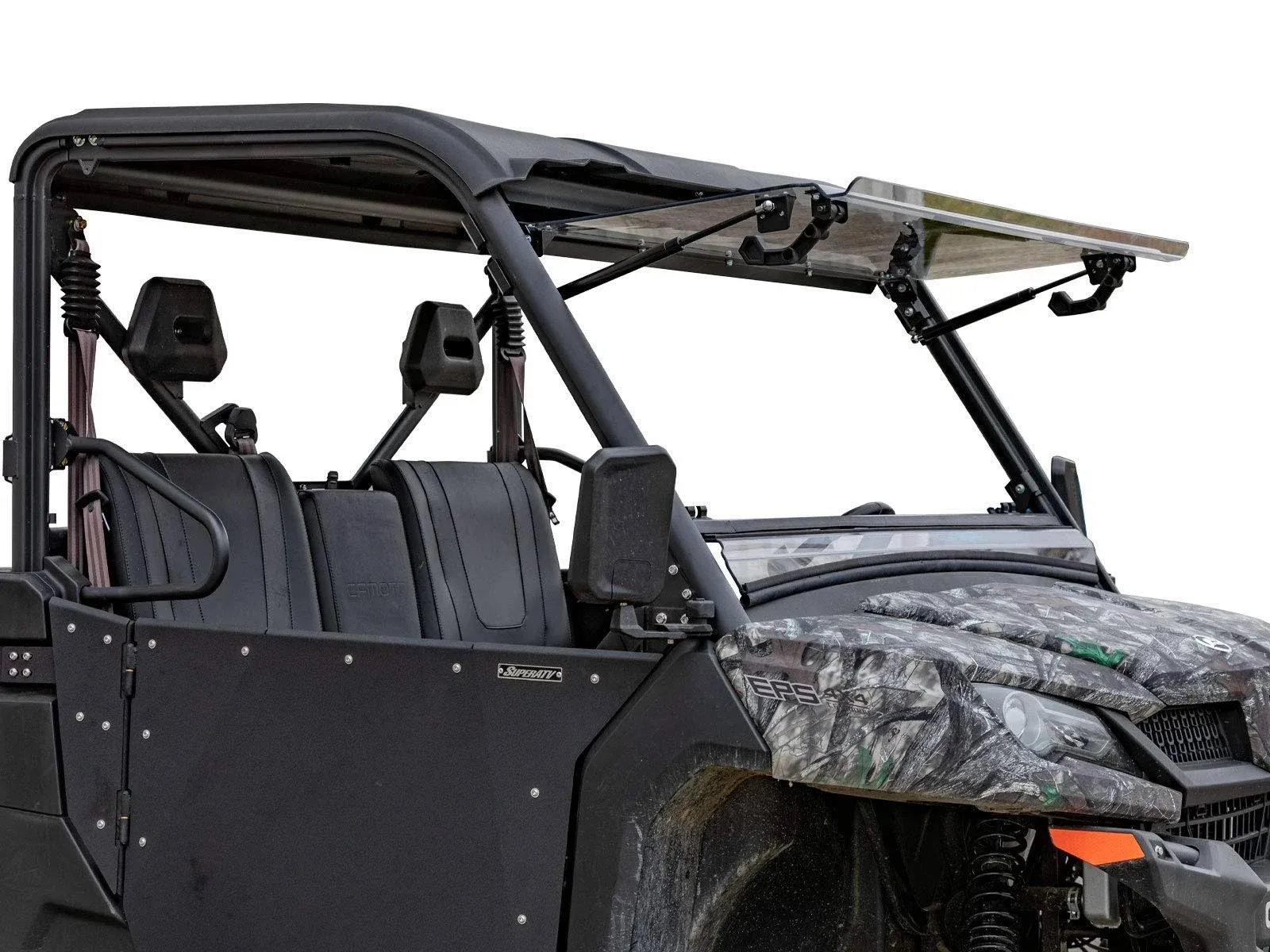 SuperATV Scratch-Resist<wbr/>ant Front Flip Windshield for 2022 CFMoto UForce 1000 STD