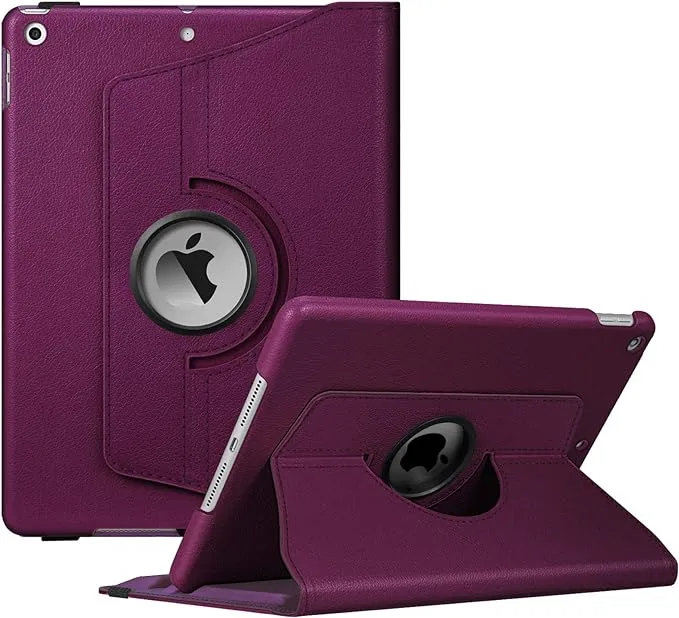 Fintie Rotating Case for iPad 9th Generation (2021) / 8th Generation (2020) / 7th Gen (2019) 10.2 Inch - 360 Degree Rotating Stand Cover with Pencil Holder, Auto Wake Sleep, Purple