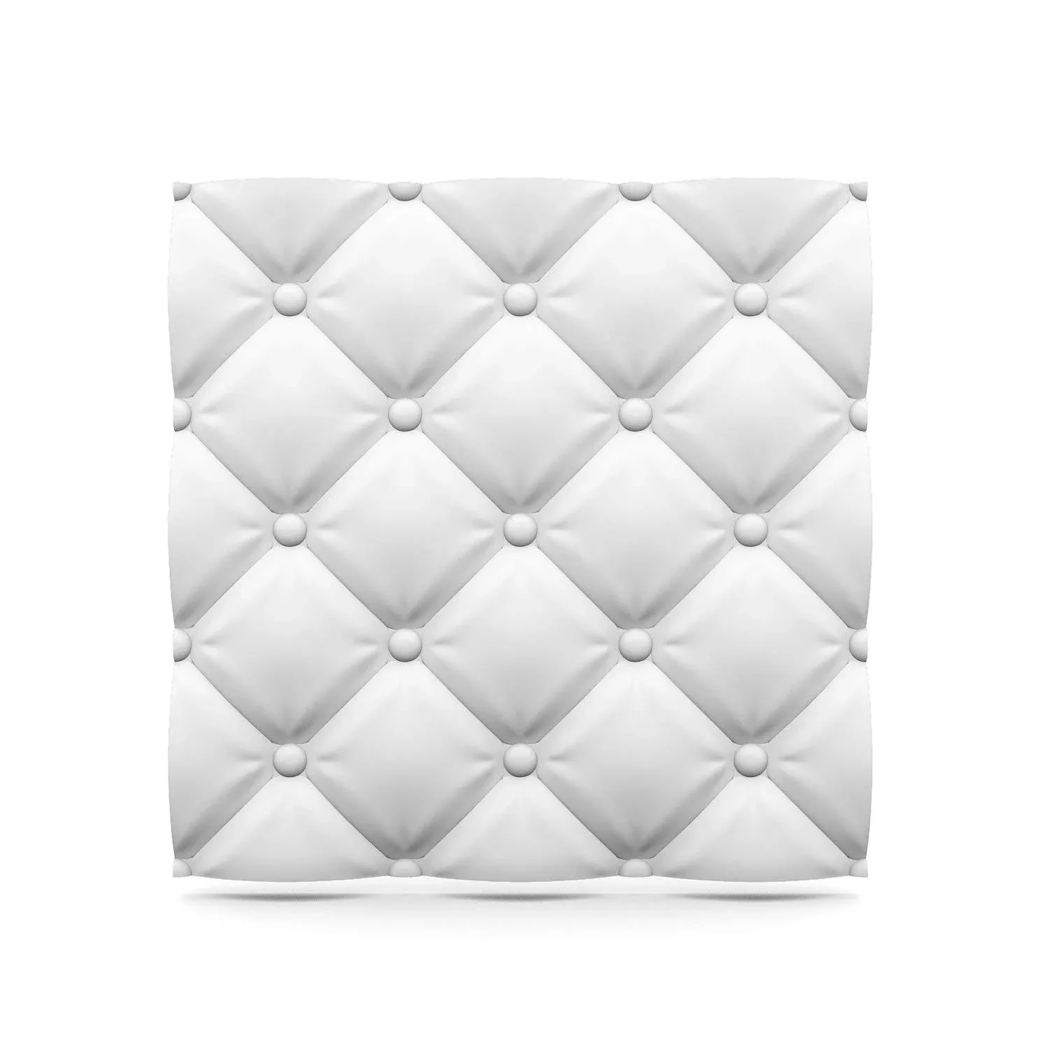 Seamless Tufted 24-in x 24-in Plain White Wall Panel (12-Pack), 12PK