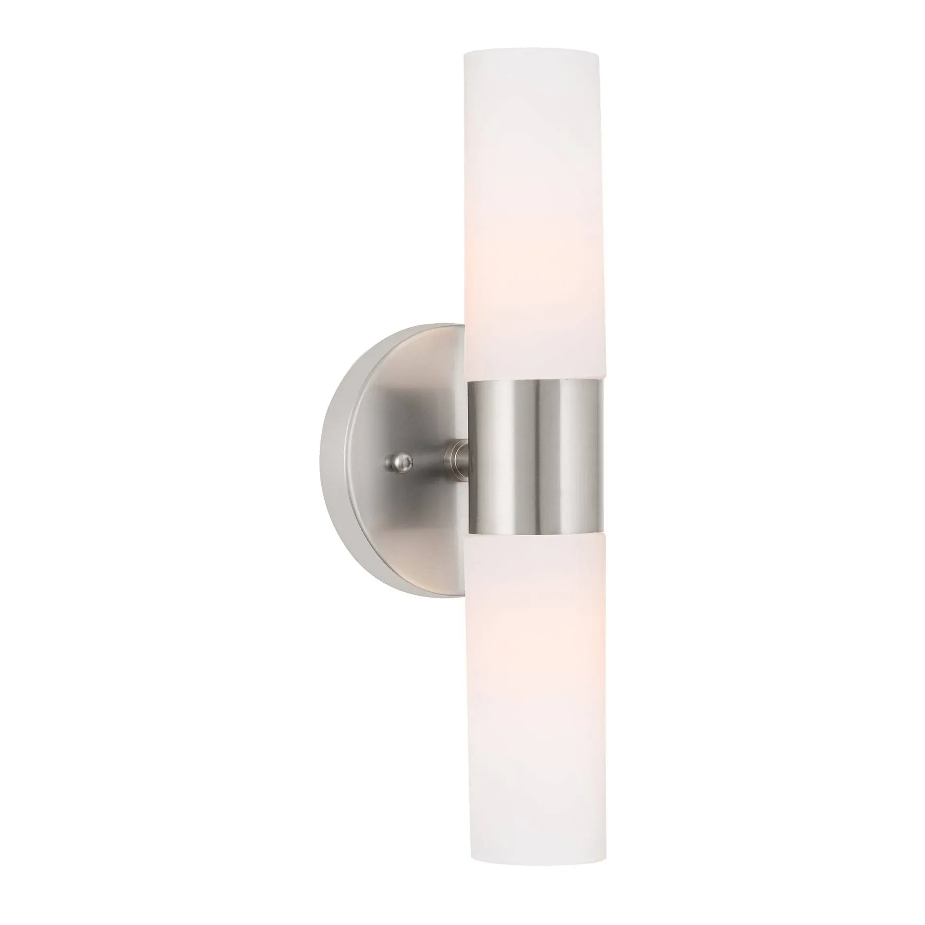 Kira Home Duo 14" Modern 2-Light Wall Sconce with Frosted Glass Shades for