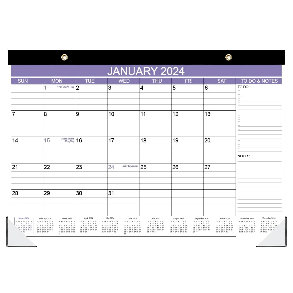 2024 Desk Calendar - 12 Months Calendar from January 2024 - December 2024, Desk