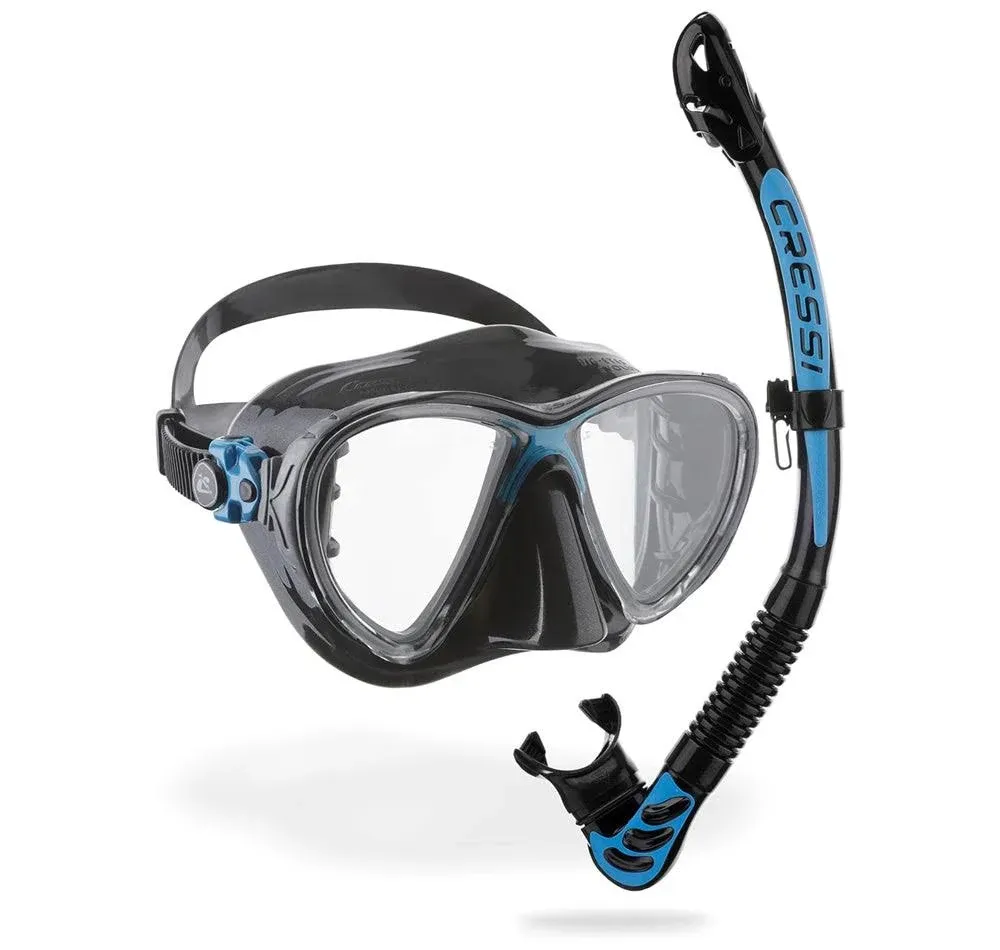 Cressi Premium Quality Snorkeling Adult Set - Big Eyes Evolution & Alpha Ultra Dry: Made in Italy