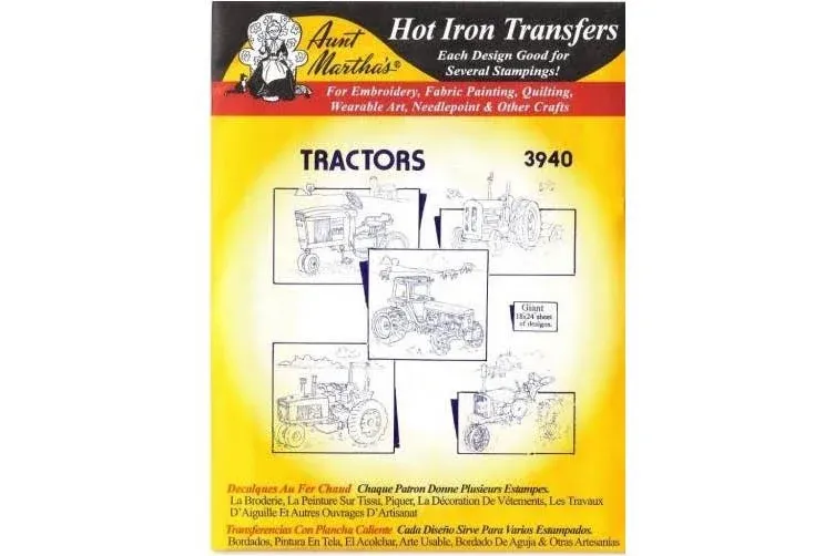 Farm Tractors #3940 Aunt Martha&#39;s Embroidery Transfer Designs