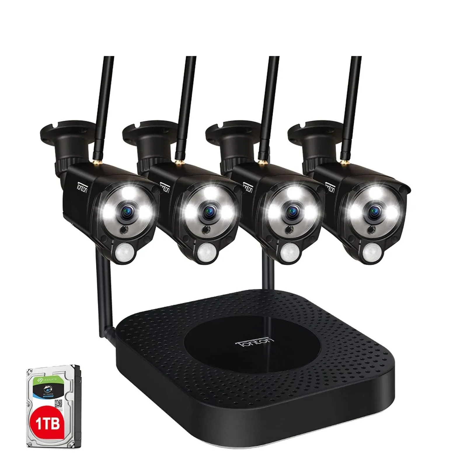 [expandable&audio Recording]Tonton 1080P Security Camera System Wireless8CH NVR ...