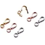 Zpsolution Double Opening Interchangeable Pearl Enhancer Connector Shortener Pendant Bail Clasp Infinity Figure Eight Shaped Silver/Gold/Rose Gold