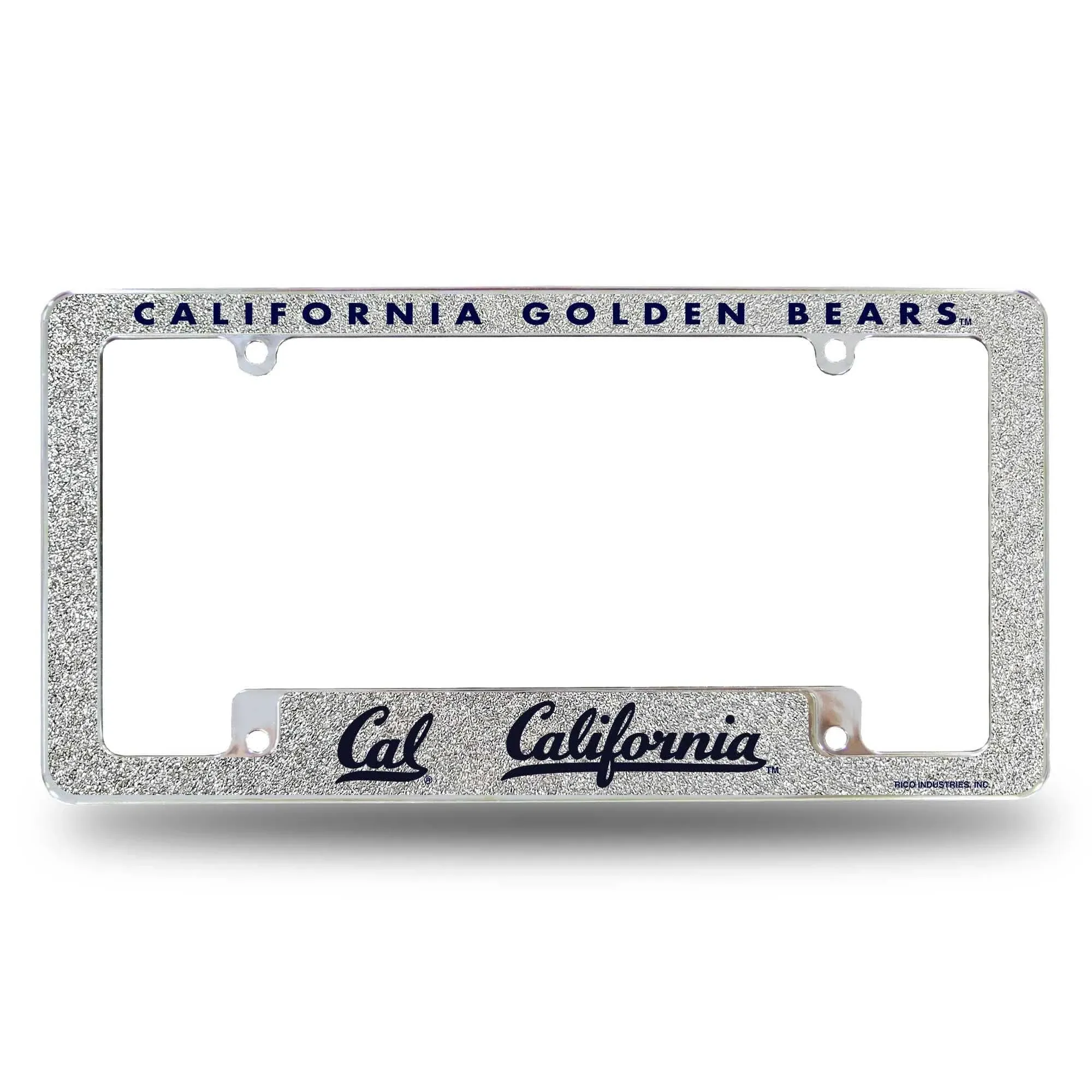 Rico Industries NCAA 12" x 6" Chrome All Over Automotive Bling License Plate Frame Design for Car/Truck/SUV