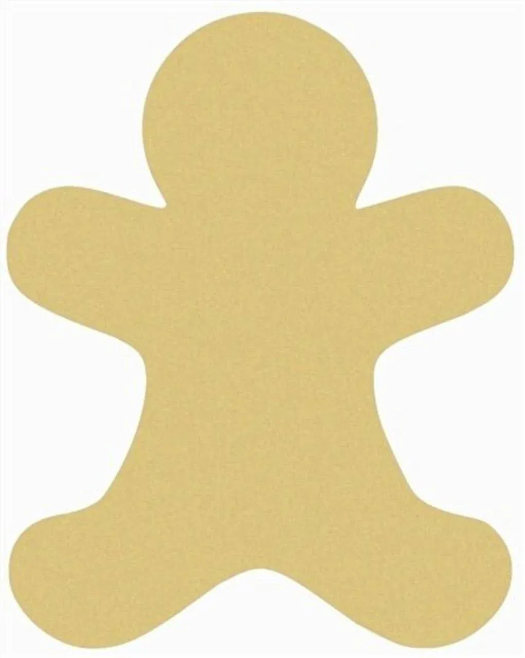 Gingerbread Man Unfinished Cutout, Wooden Shape, Wooden