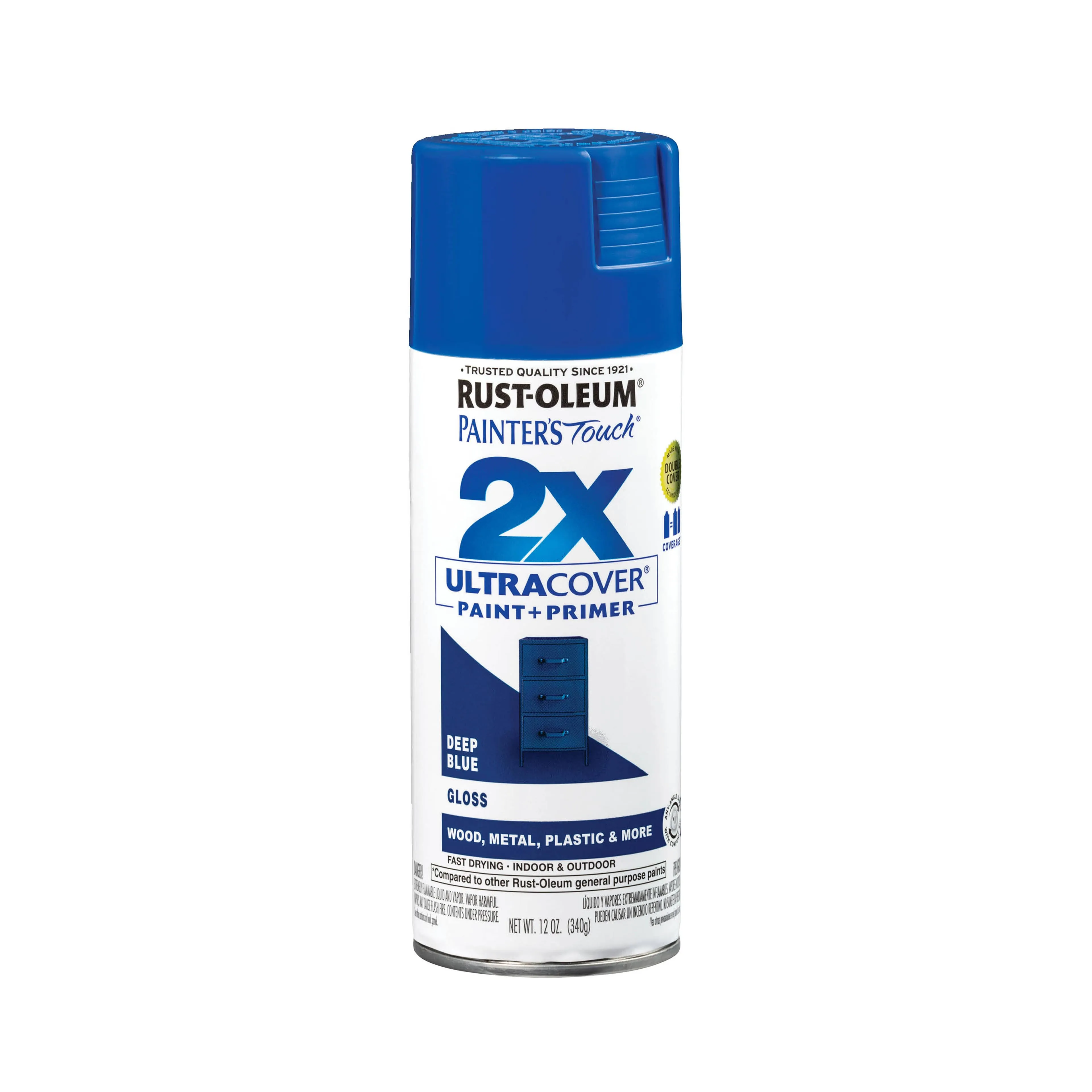 Rust-Oleum 12oz 2x Painter's Touch Ultra Cover Gloss Spray Paint Deep Blue