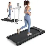 Under Desk Treadmill Walking Pad 2 in 1 Desk Treadmill Walking Running Machine with Bluetooth Speaker Quiet 2.5HP Motor Mini Treadmill with Remote Installation Free for Home Office Use