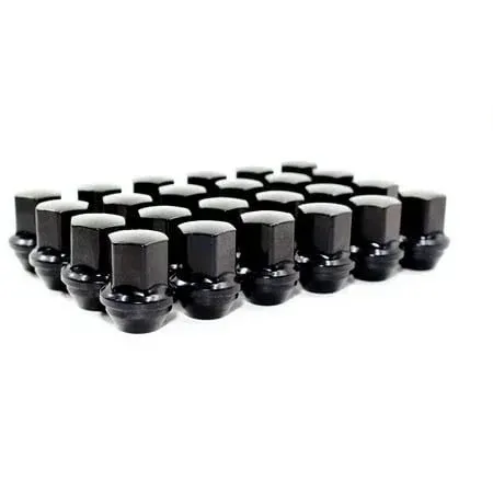 Set of 24 Veritek 14x1.5mm Black 7/8 22mm Hex Duplex Acorn OEM Style 1.5 inch 38.5mm Lug Nuts for Factory Wheels Vpe-14155330bk24