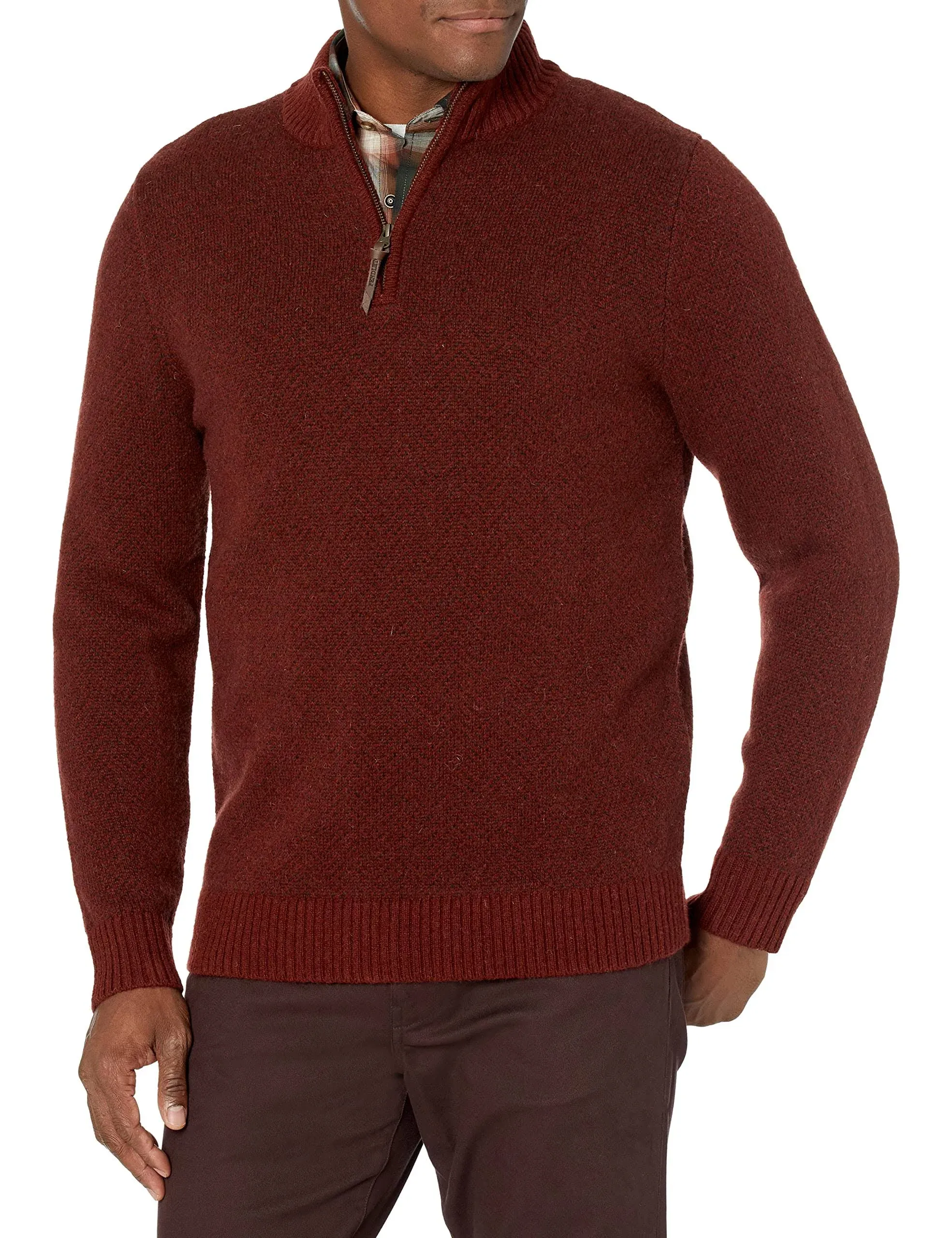 Pendleton Oxblood 1/4 Zip Shetland Sweater