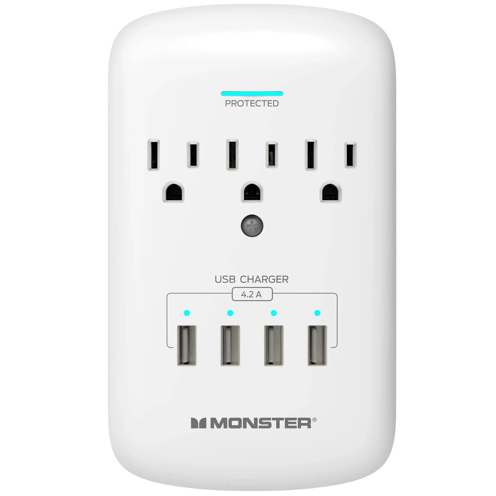 Monster Wall Tap Surge Protector with Wall Mount- Protection with up to 3 AC