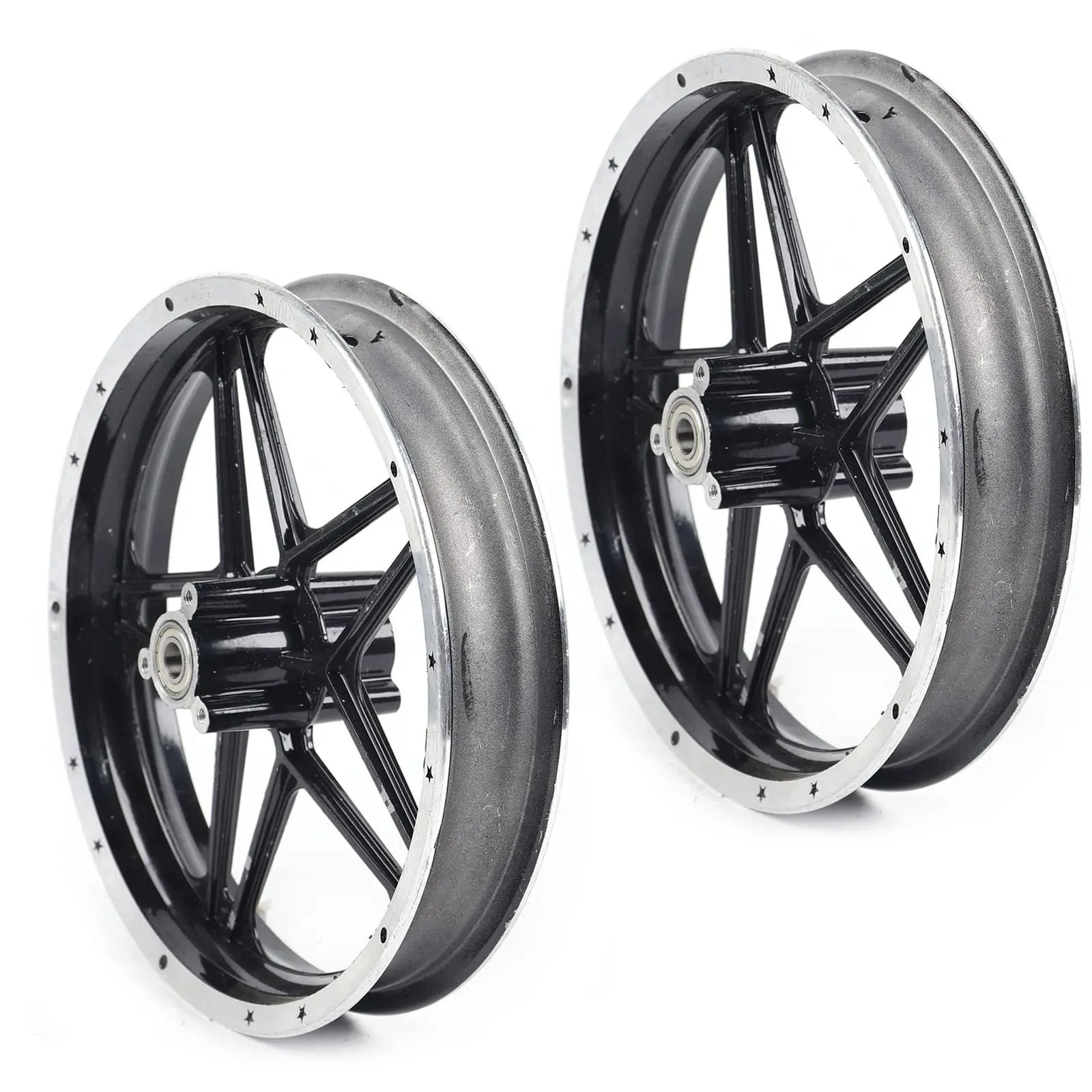 ZAWAYINE Front and Rear 25-10 Tire Rim Hub Wheel 1 Pair Mini Bicycle Wheels Rim ...