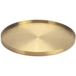 IVAILEX Gold Stainless Steel Round Jewelry and Make Up Organiser/Candle Plate Decorative Tray (12.6 Inches)