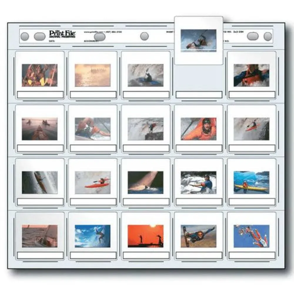 Print File 500260 Archival 35mm Slide Pages Pack of 100