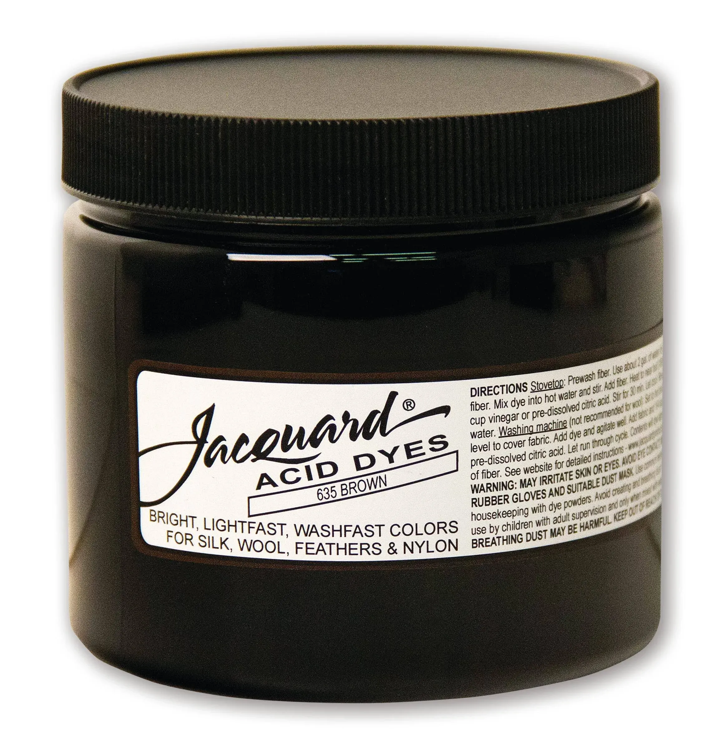 Jacquard Acid Dye - Brown - 8 Oz Net Wt - Acid Dye for Wool - Silk - Feathers - and Nylons - Brilliant Colorfast and Highly Concentrated