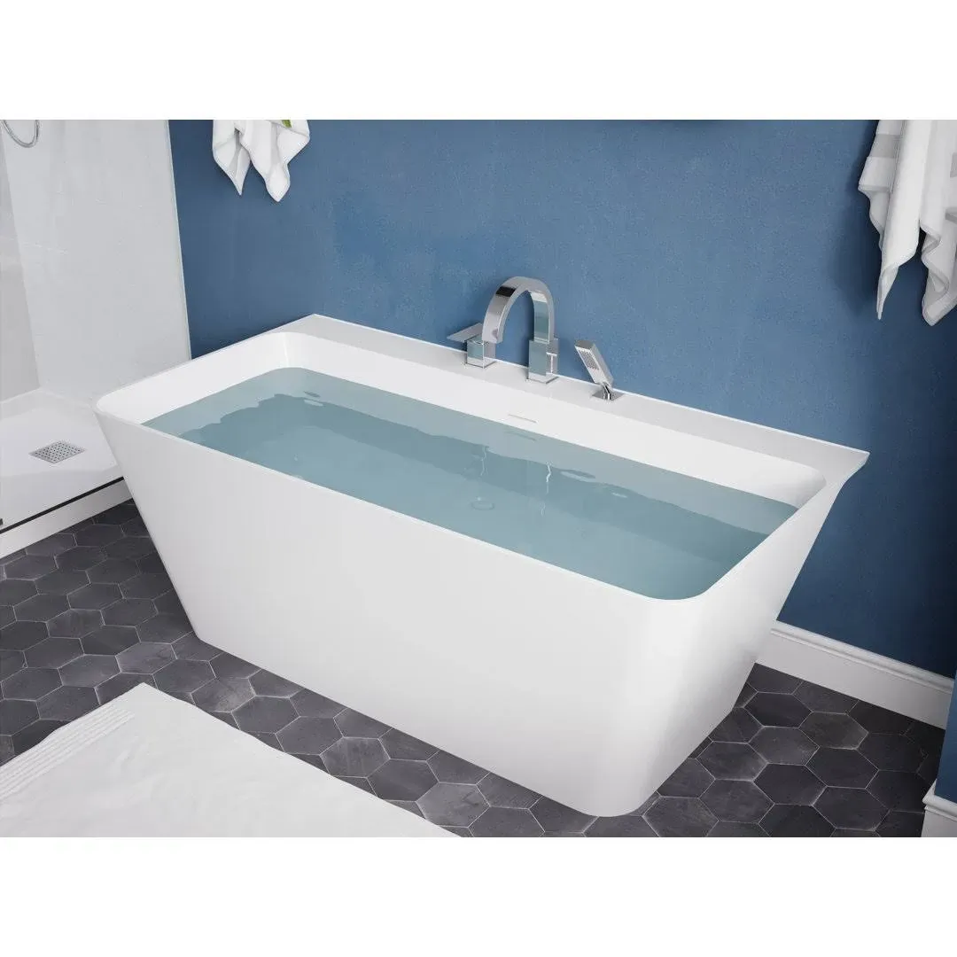 Anzzi FT-AZ114-5973CH Vault 59 in. Acrylic Flatbottom Freestanding Bathtub in ...