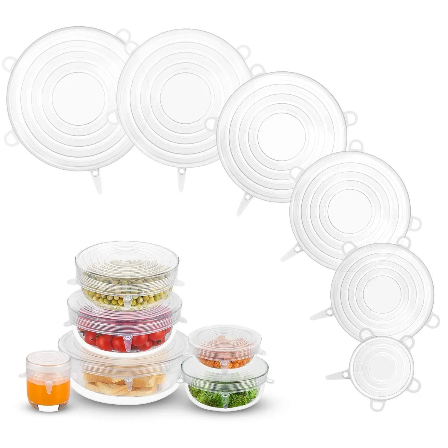 Daily KISN Silicone Stretch Lids, Zero Waste Reusable Silicon Container Lid ...