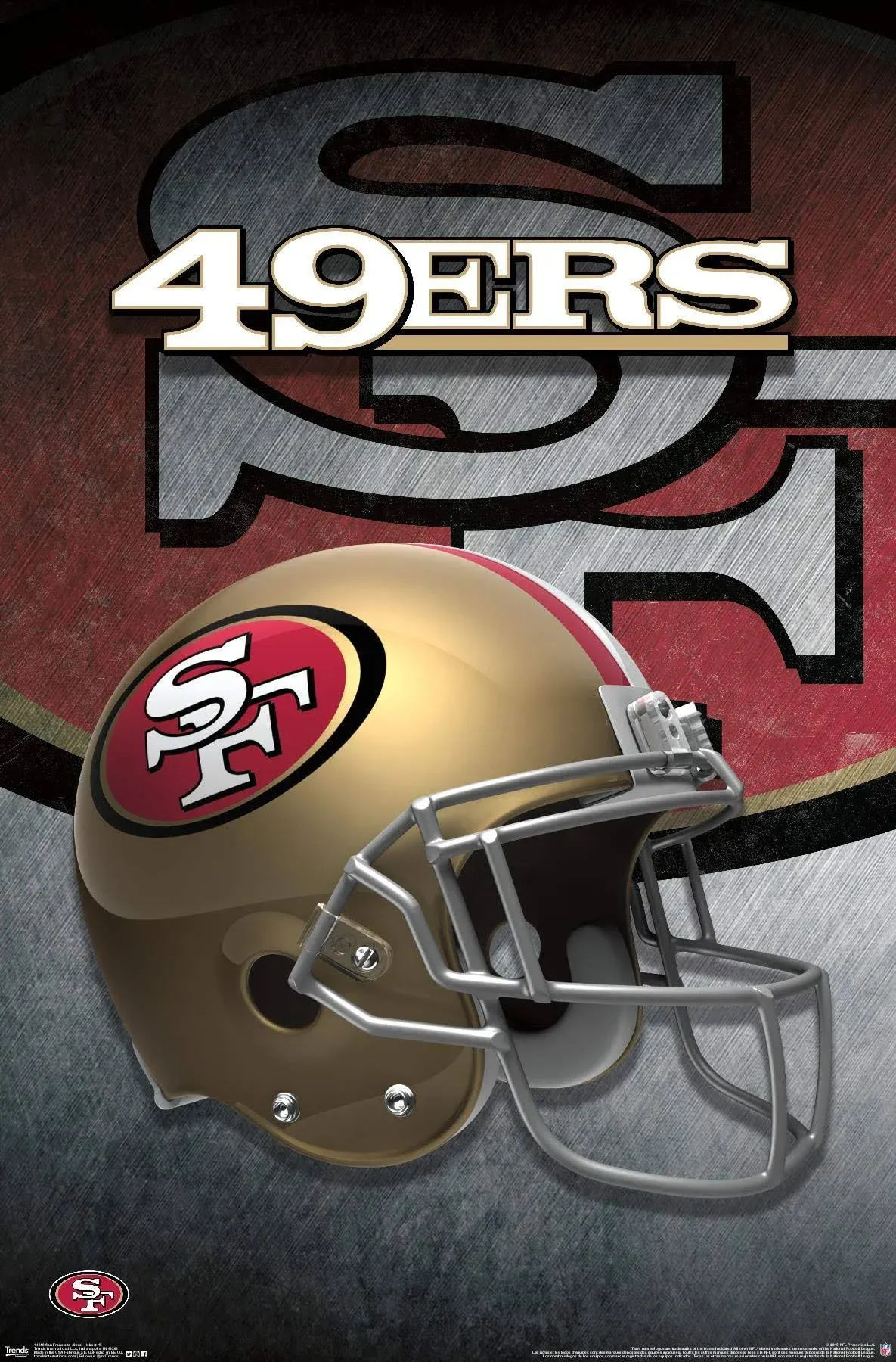 Trends International NFL San Francisco 49ers - Helmet 15 Wall Poster, 14.725" x 22.375", Premium Unframed Version