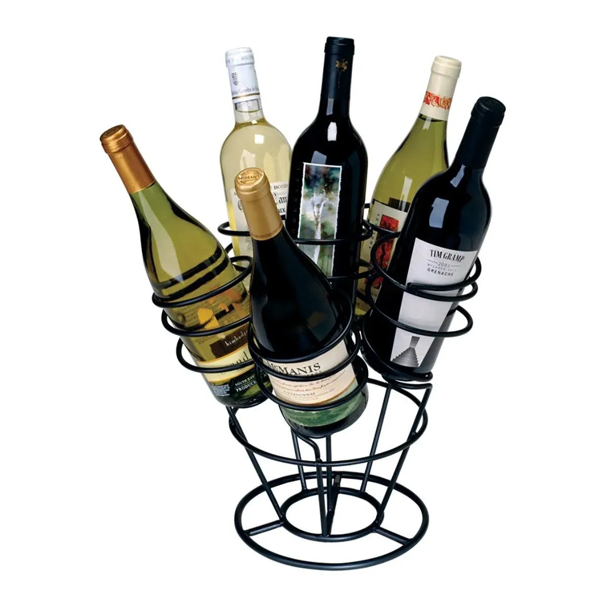 Oenophilia &#034;Bouquet&#034; wine rack holds 6 bottles Gun metal Iron Ships free