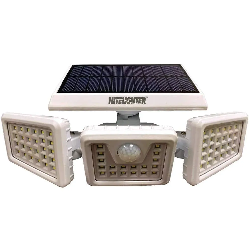 Area Spotlight White Solar Powered Motion Activated Outdoor LED Adjustable Lamps