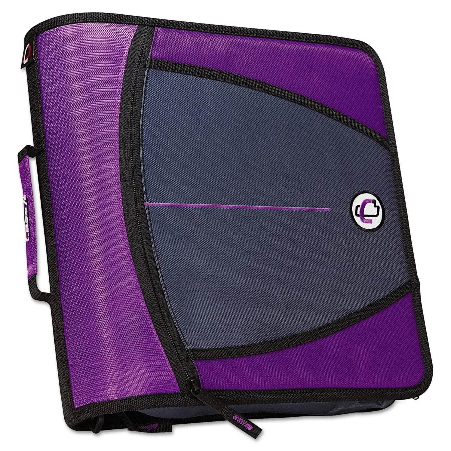 Case It Large Capacity Zipper Binder, 3 Rings, 3" Capacity, 11 x 8.5, Purple