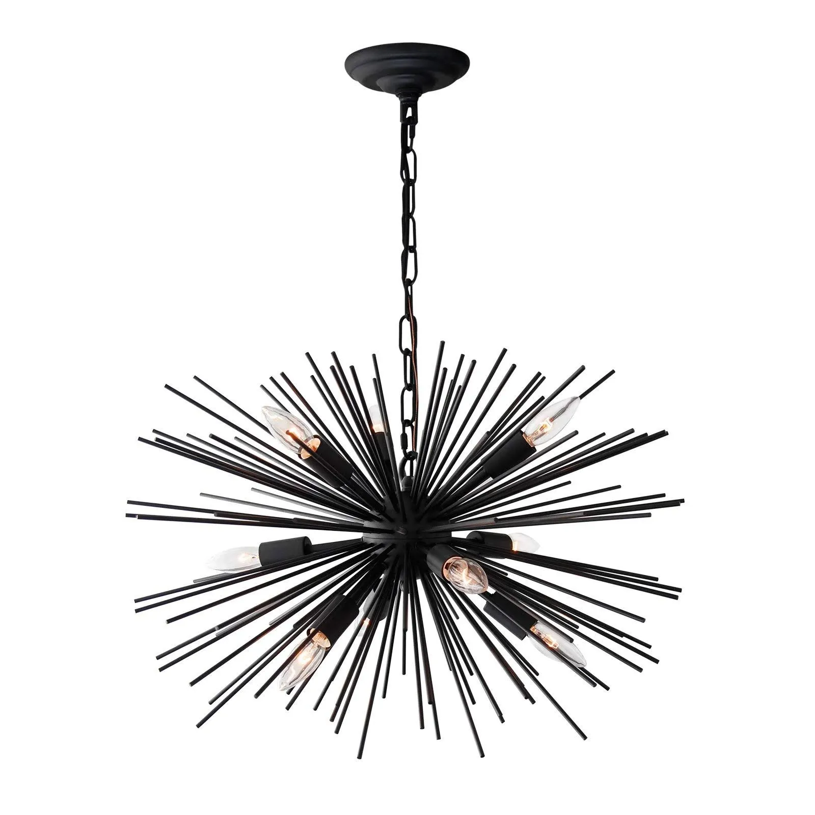 GOMUNIN Astra Sputnik Satellite Pendant Light 9-Light Black Chandelier Mid ...