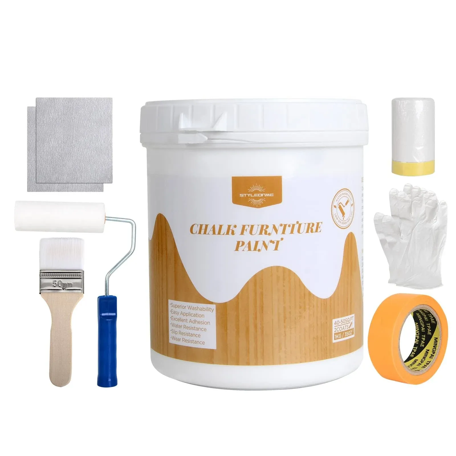 Styleonme Waterbased Wood Paint Repair Kit Paint Household Self Brushing Paint ...