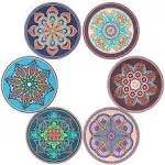 Trivets for Hot Pots and Pans Vintage Ethnic Floral Mandala Silicone Pot Hold...