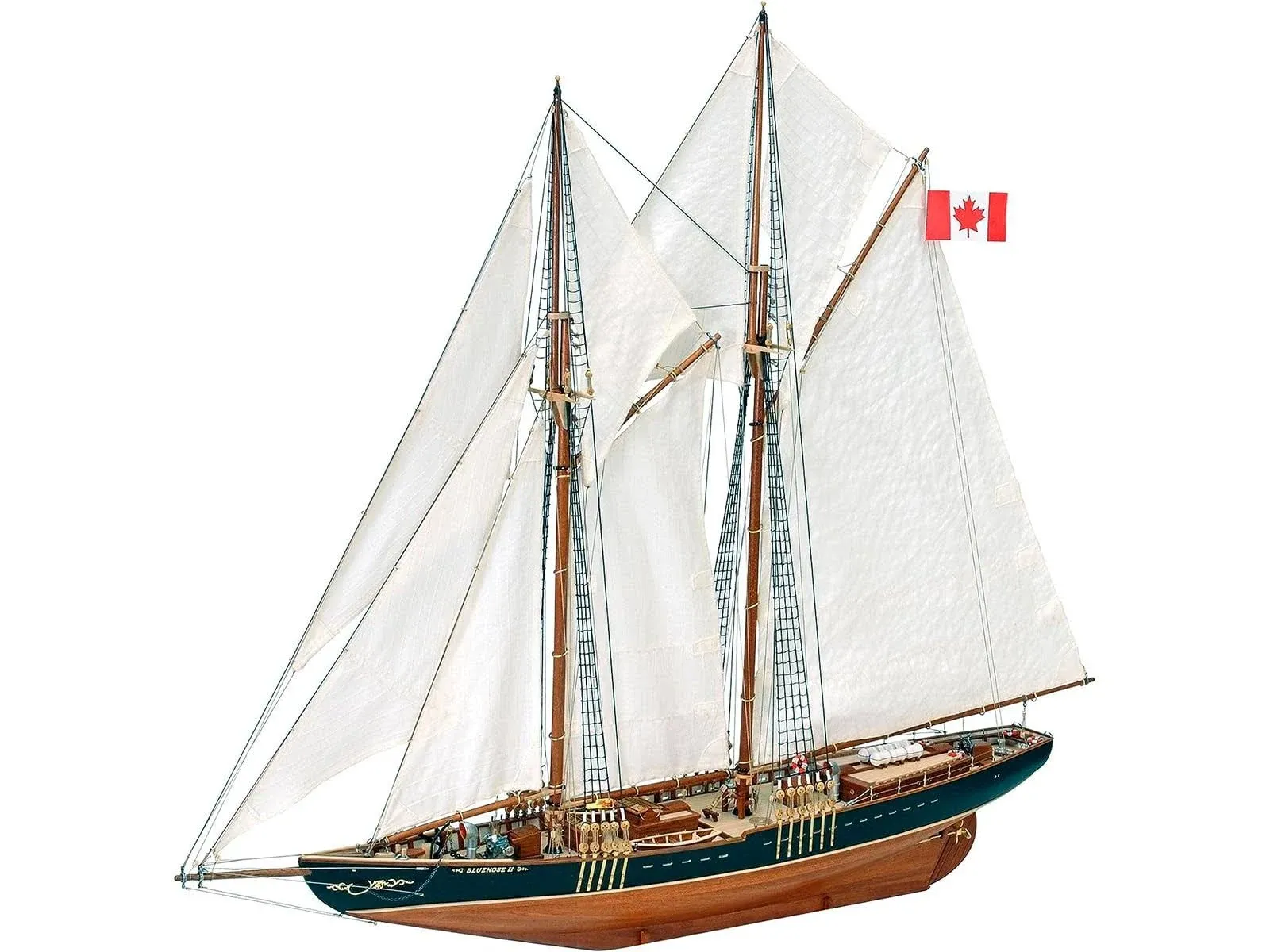 Artesanía Latina - Maquette de bateau en bois - Bateau de pêche et de régate, Goélette canadienne Bluenose II - Modèle 22453, Échelle 1:75 - Modèles réduits à assembler - Niveau moyen