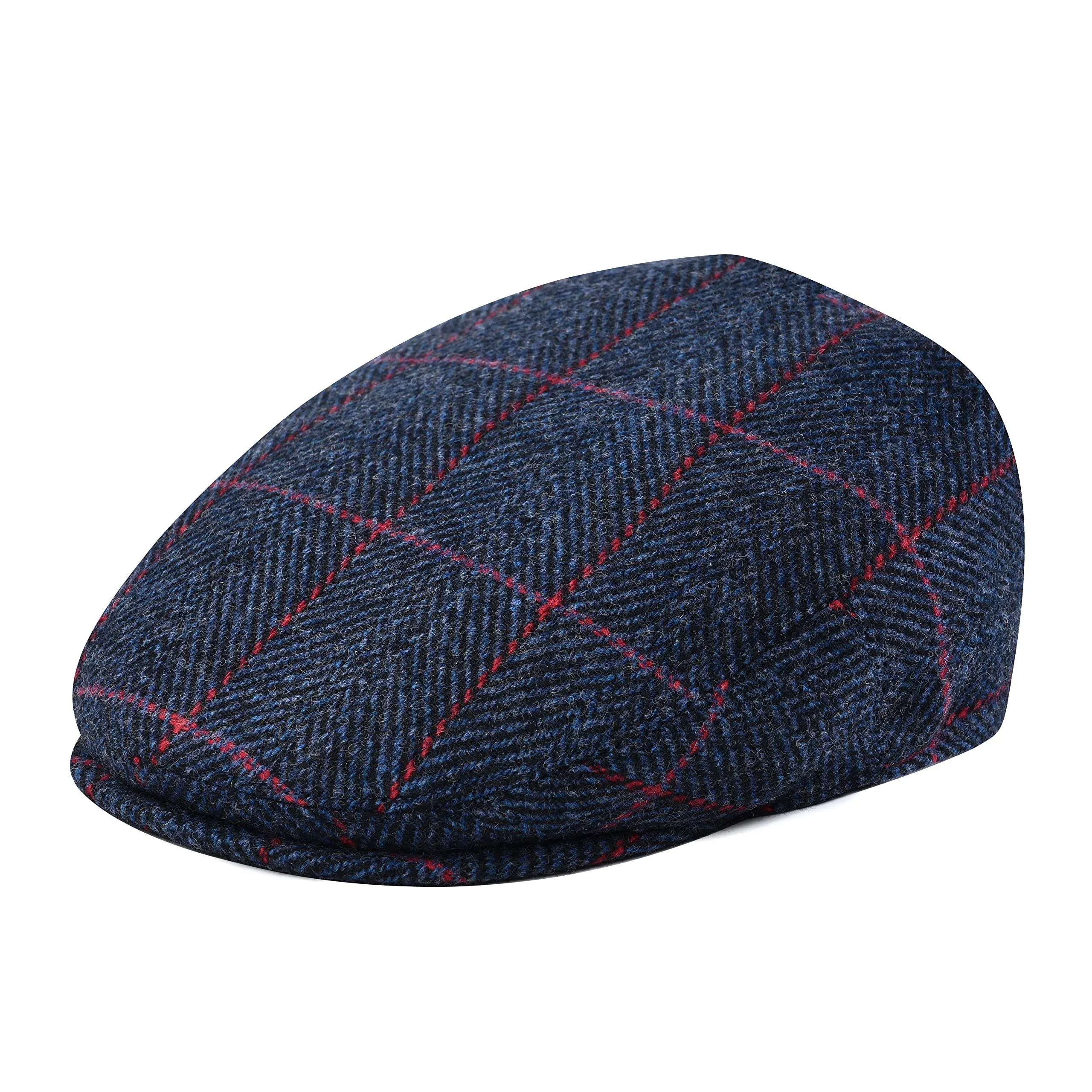 FEINION Men's Wool Tweed Newsboy Ivy Cap Gatsby Golf Flat Hat